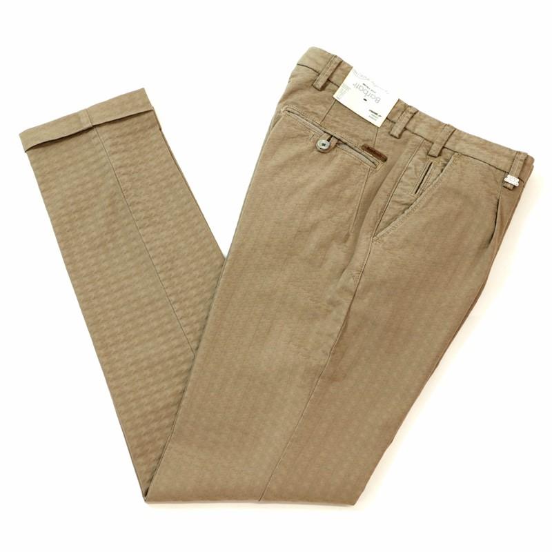 50%OFF メンズ大きいサイズ バルバッティ 千鳥柄 ストレッチ テーパードパンツ
