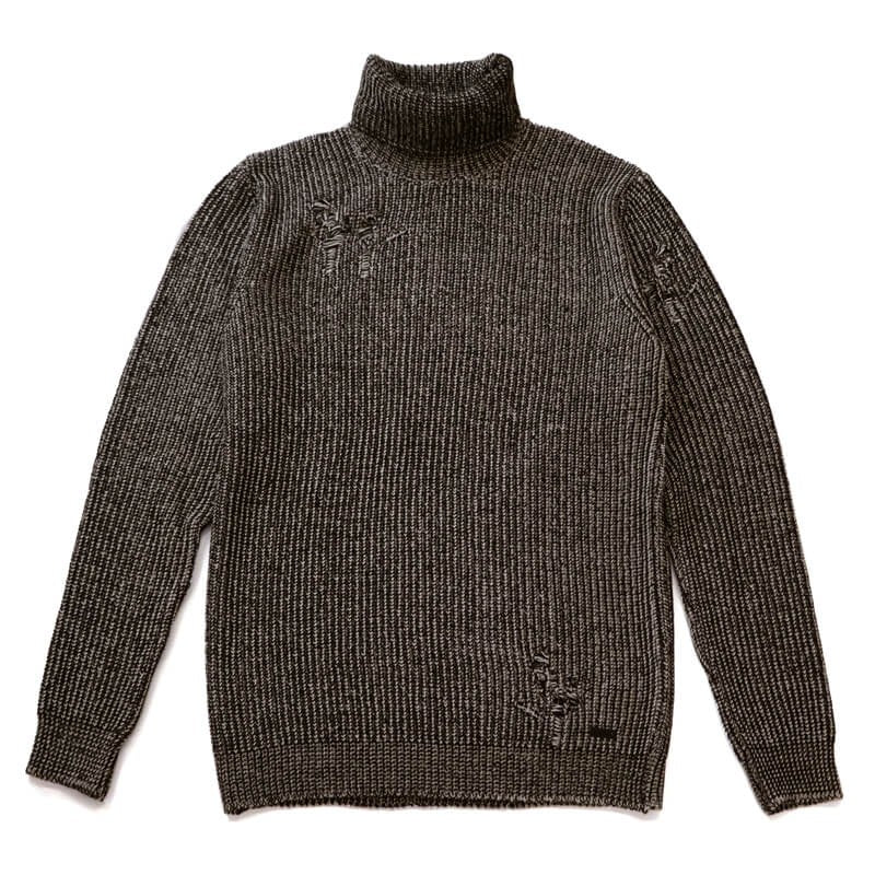 50%OFF メンズ クラッシュ リブニット タートル 大きいサイズ イタリアブランド 2XL XXL