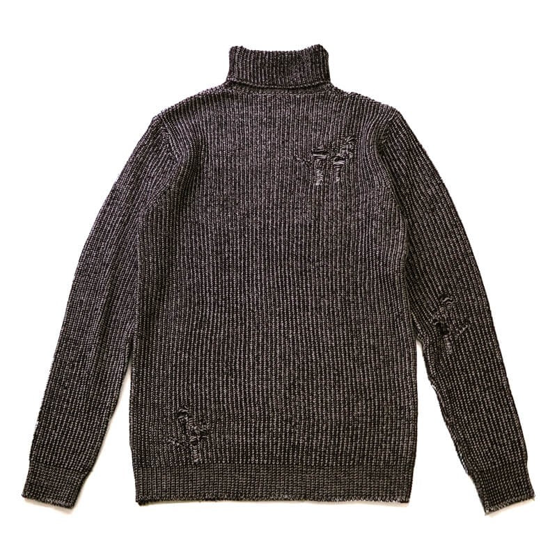 50%OFF メンズ クラッシュ リブニット タートル 大きいサイズ イタリアブランド 2XL XXL