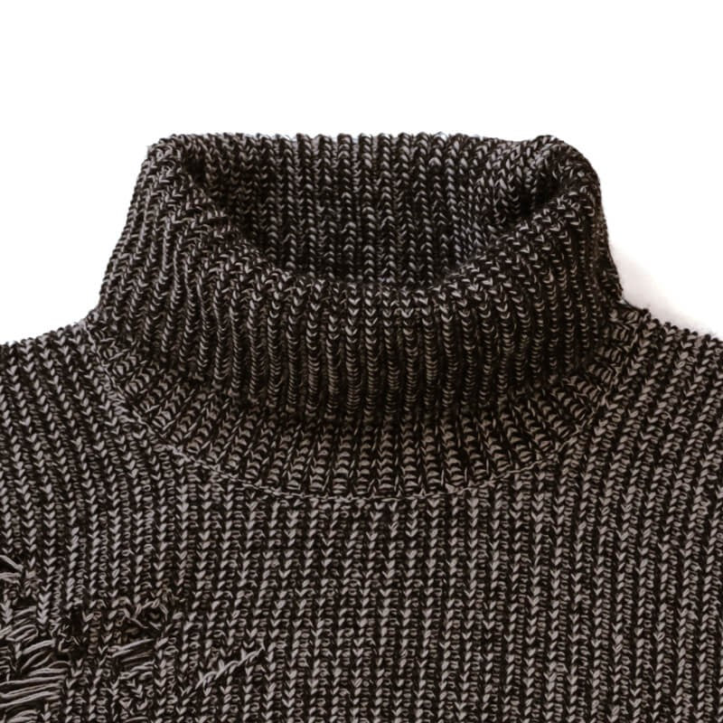 50%OFF メンズ クラッシュ リブニット タートル 大きいサイズ イタリアブランド 2XL XXL
