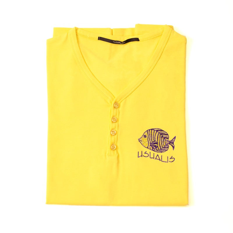 50%OFF ウザリス メンズ Tシャツ 大きいサイズ 黄色 イタリア製